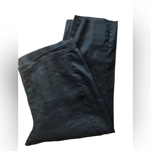 J. Jill Modern Linen Blend Stretch Pull On Crop Pant Sz. XL~Petite Black Casual - Picture 4 of 5